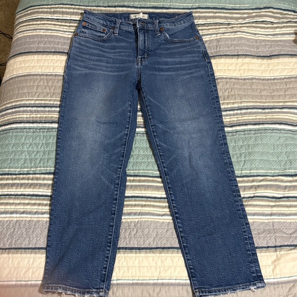 Madewell Women's Mid-Rise Classic straight Blue Jeans - Picture 5 of 11